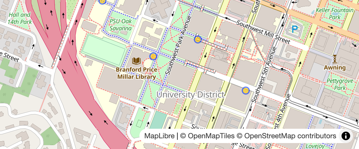 Load GeoJSON from the ohsome API using the east/west/south/north shortcuts.