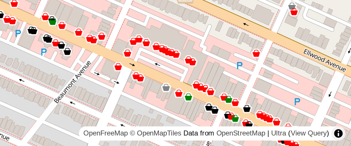 Use a javascript transform and custom style to show if shops are currently open