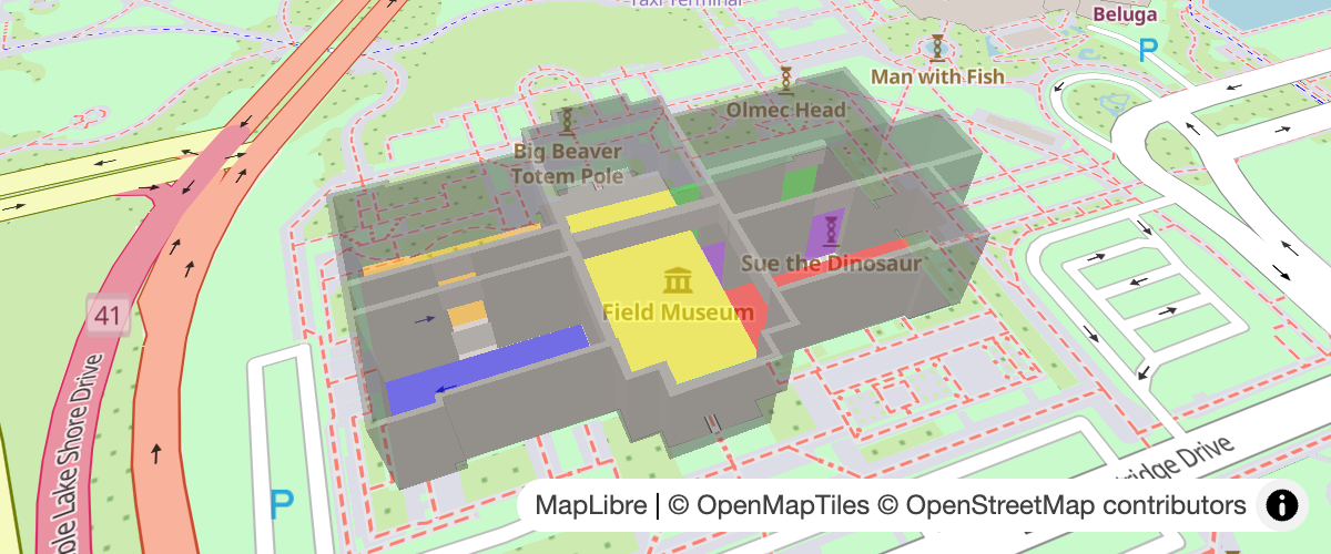 Create a 3D indoor map with the fill-extrude-height paint property.