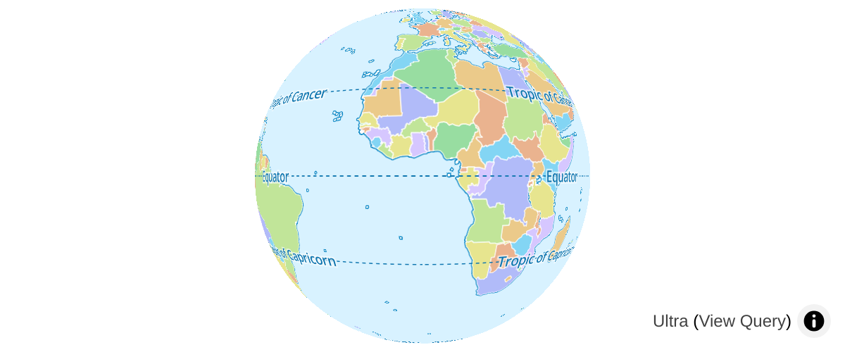 Display a globe with a vector map.