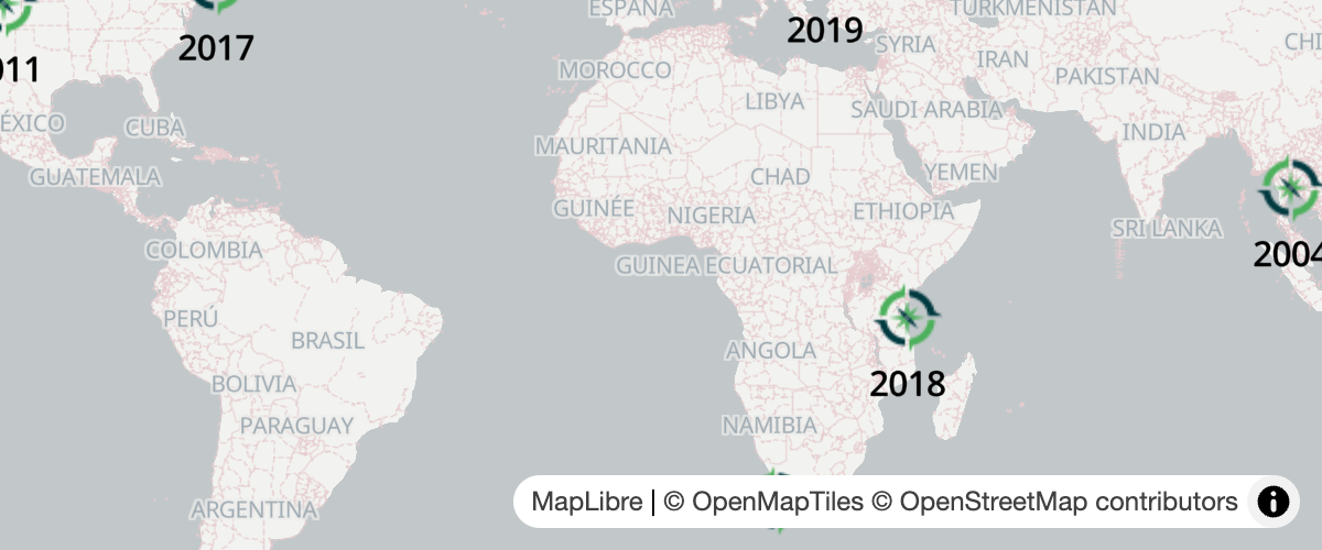 Draw points from a GeoJSON collection to a map.